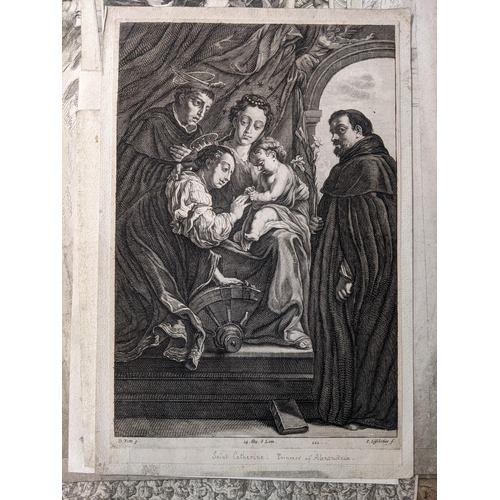 105 - A quantity of engravings and prints unframed together with four folies to include Pet Paul Rubens pi... 