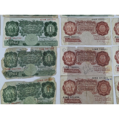 15 - A collection of 20th century banknotes to include pre-war One Pound and Ten Shilling notes, along wi... 