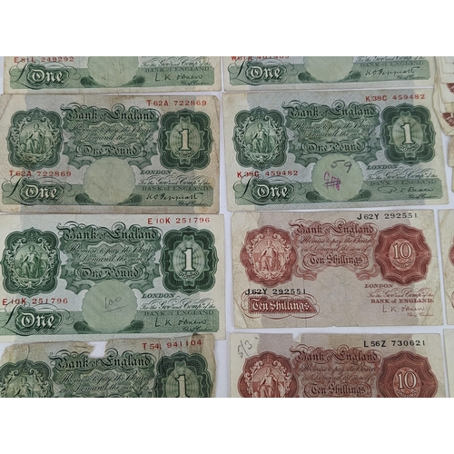 15 - A collection of 20th century banknotes to include pre-war One Pound and Ten Shilling notes, along wi... 