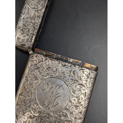 165 - A late Victorian silver cigarette case engraved with initials, hallmarked Chester 1894, 42.3g
Locati... 