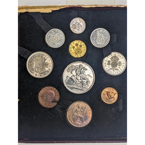 17 - A Royal Mint 1951 Specimen set to include crown, along a 1969 Seychelles seven coin set along with a... 