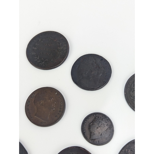 20 - A group of Charles II and later English and British copper coinage to include Charles II 1672* farth... 