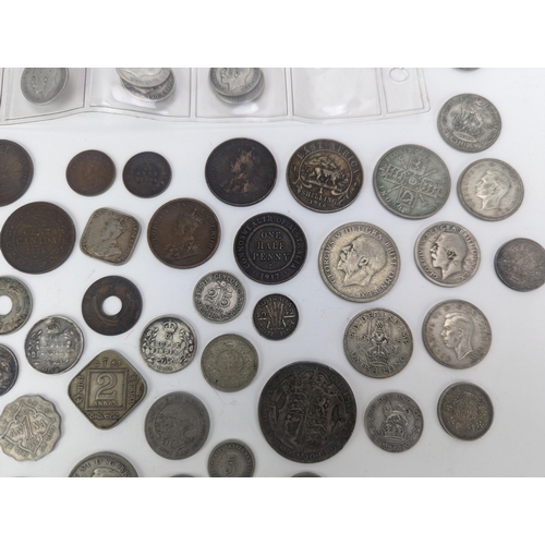 21 - A quantity of early 20th century and later British and Colonial coinage to include 1904 1/4 Rupee an... 