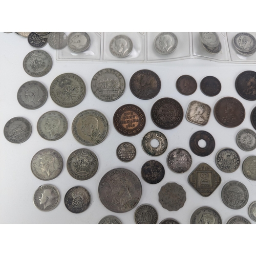 21 - A quantity of early 20th century and later British and Colonial coinage to include 1904 1/4 Rupee an... 