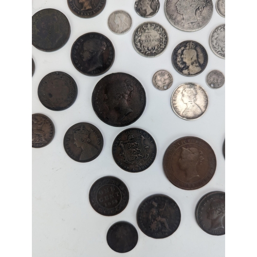 22 - Mixed Victorian coinage A/F to include 1875 half crown, 1881, 1886 shillings, 1883 and other six pen... 