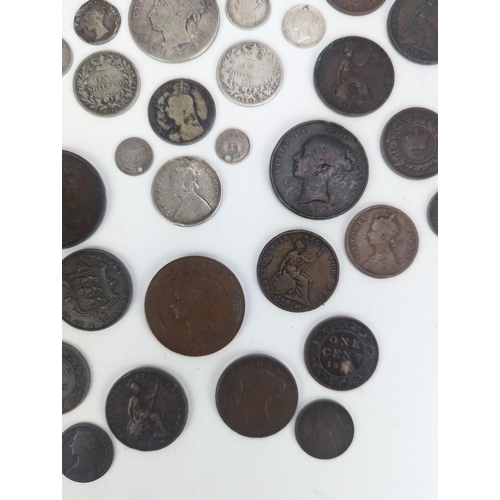 22 - Mixed Victorian coinage A/F to include 1875 half crown, 1881, 1886 shillings, 1883 and other six pen... 