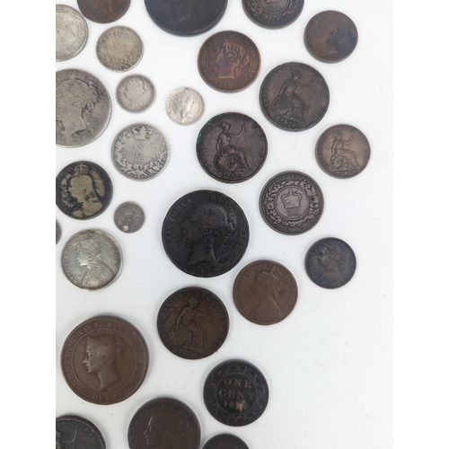 22 - Mixed Victorian coinage A/F to include 1875 half crown, 1881, 1886 shillings, 1883 and other six pen... 