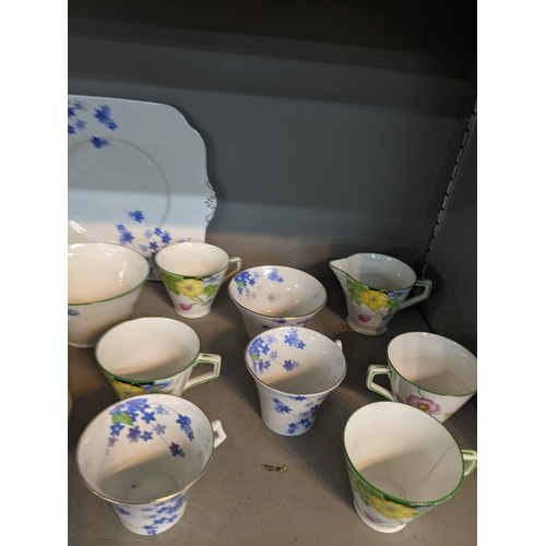 221 - An early 20th century hand painted floral tea set and a Colclough No 4117 tea set
Location:4.4