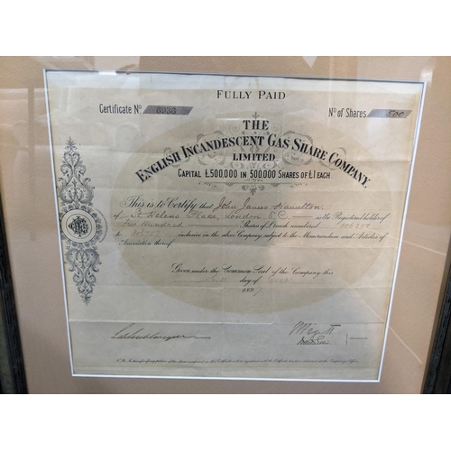 248 - Two 19th century shares certificates framed in a single frame, dated 1846 and 1897
Location:LWM