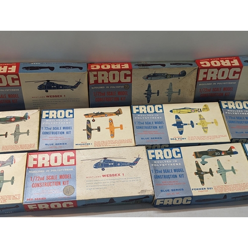 259 - A collection of fourteen boxed vintage FROG Model Aircraft to include five Red Series and nine Blue ... 