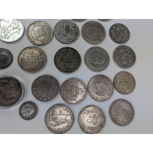 29 - A group of Replica coins to include 1833 Russian Rubel, 'Junk Dollar', 1879 Goloid 100 cents, 1911 T... 