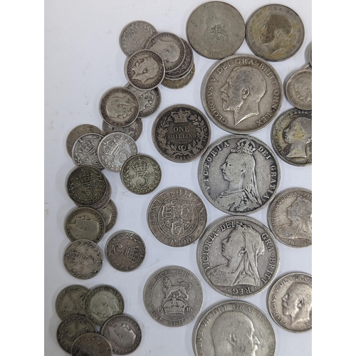 3 - United Kingdom - late 19th/early 20th century British silver coinage, comprising of half crowns, Shi... 