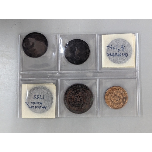 30 - A collection of 18th century and later tokens to include 1794 Queen Elizabeth Chichester half penny,... 