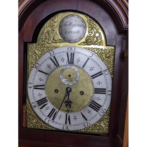 310 - A George III mahogany 8 day longcase clock having pierced fretwork and arched top dial signed 'Thoma... 