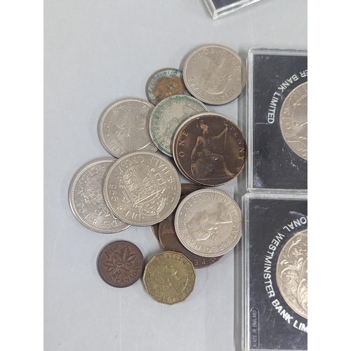 32 - A group of mixed British and other coinage to include 1837 William IV half crown, 1896 Crown, 1874 h... 