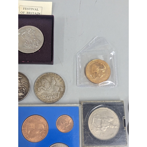 32 - A group of mixed British and other coinage to include 1837 William IV half crown, 1896 Crown, 1874 h... 