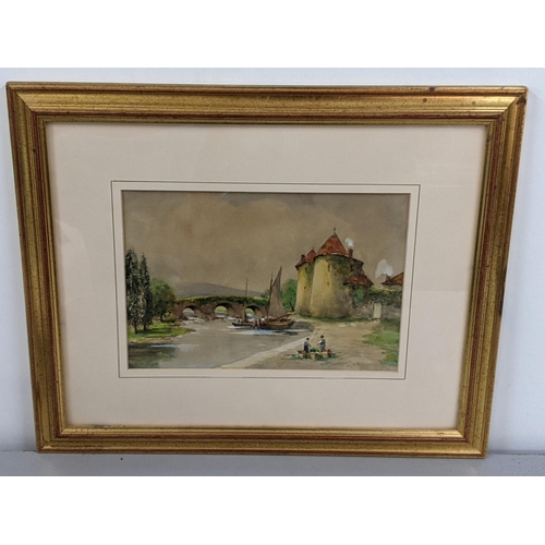 334 - Bingham McGuinness - a river scene watercolour signed, 19cm x 28cm, framed and glazed
Location:LWM