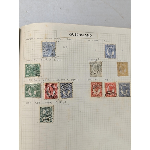 341 - Three albums of Victorian and later stamps to include Penny Black, Penny Reds, two Penny Blue, Canad... 