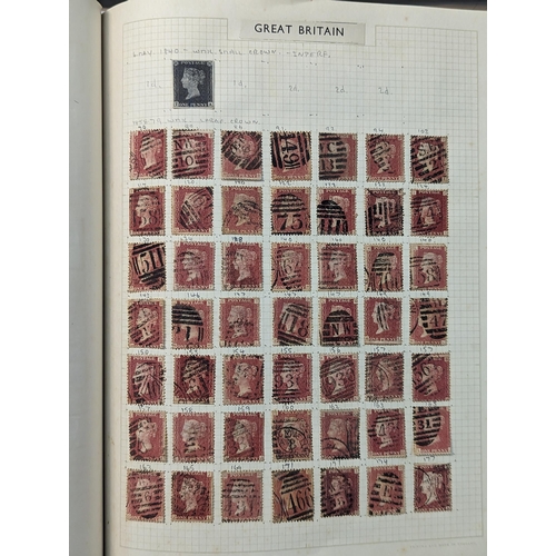 341 - Three albums of Victorian and later stamps to include Penny Black, Penny Reds, two Penny Blue, Canad... 