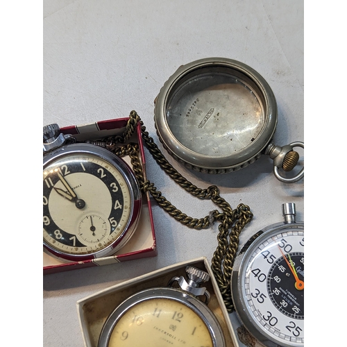 384 - A group of pocket watches A/F to include Thomas Russell & Son movement numbered 200882, Waltham USA,... 