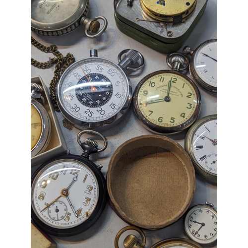 384 - A group of pocket watches A/F to include Thomas Russell & Son movement numbered 200882, Waltham USA,... 