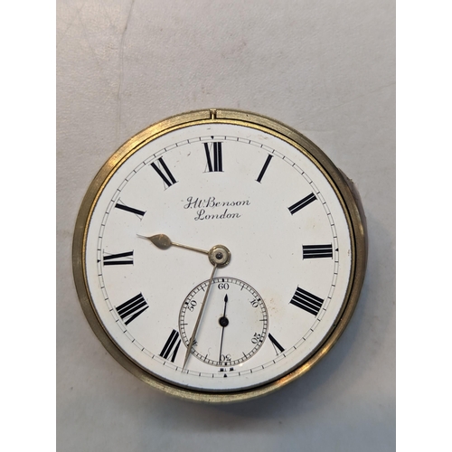 387 - A group of three pocket watches to include a Hamilton having a black dial and subsidiary dials, a Ro... 