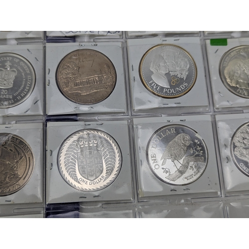 44 - A collection of Silver Proof and other Proof commemorative Crowns to include 1oz 2015 Congo Silverba... 