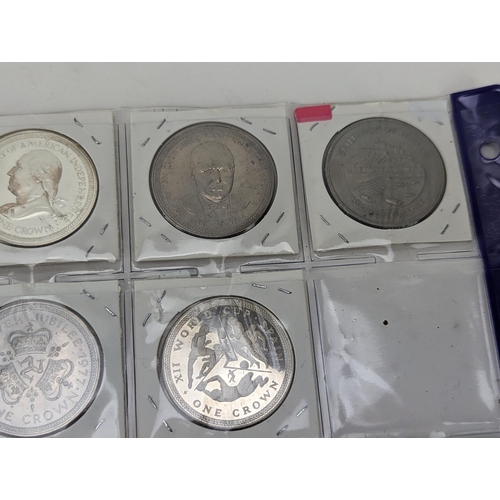 44 - A collection of Silver Proof and other Proof commemorative Crowns to include 1oz 2015 Congo Silverba... 