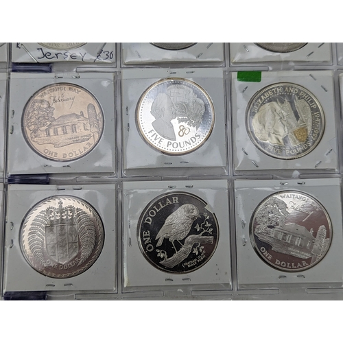 44 - A collection of Silver Proof and other Proof commemorative Crowns to include 1oz 2015 Congo Silverba... 