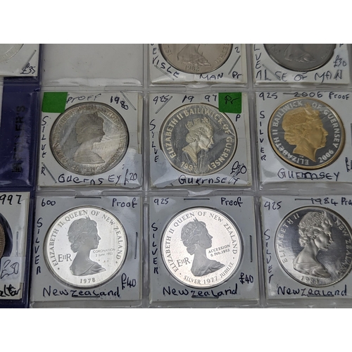 44 - A collection of Silver Proof and other Proof commemorative Crowns to include 1oz 2015 Congo Silverba... 