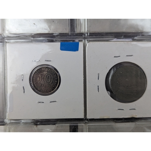 46 - An album of mixed world silver coinage to include a 1912 British Trade Dollar, 1861-1908 Chinese Don... 