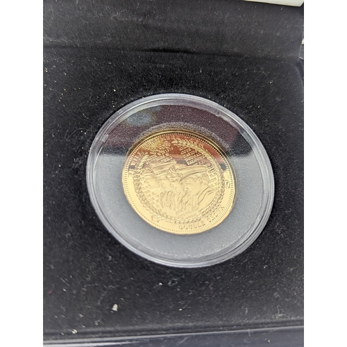 50 - 'We will remember them' Proof 9ct gold Double Crown cased with certificate Location:CAB4