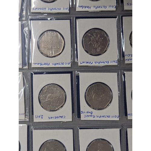 57 - London 2012 Olympic Games 50p collection 28/29 to include football, swimming and volley ball, loose,... 