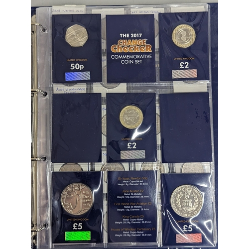 59 - A change checker binder containing approximately twenty five 10 pence coins, to include Angel of the... 