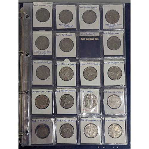 59 - A change checker binder containing approximately twenty five 10 pence coins, to include Angel of the... 