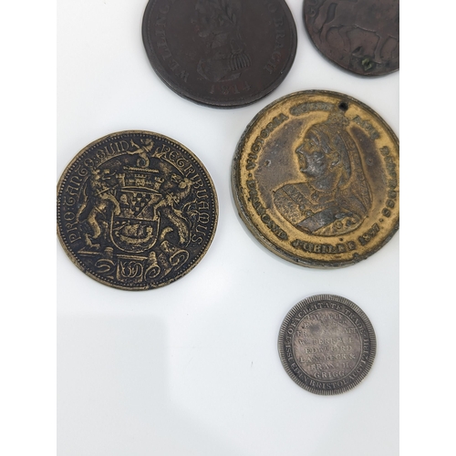 6 - United Kingdom - 18th century and later Tokens, to include 1791 Hull Halfpenny, 1811 Bristol Silver ... 