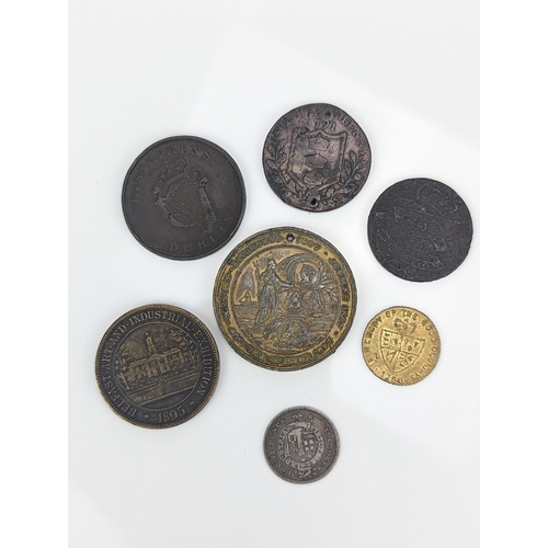 6 - United Kingdom - 18th century and later Tokens, to include 1791 Hull Halfpenny, 1811 Bristol Silver ... 