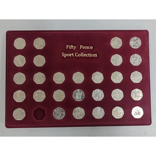 62 - London 2012 Olympic Games 50p collection, 28/29, to include football, archery and tennis, in a red p... 