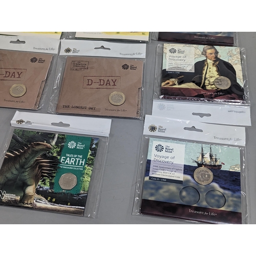 63 - Royal Mint - Treasure for Life, packs to include Mary Shilley at 200, The Gruffalo, Beatrix Potter, ... 