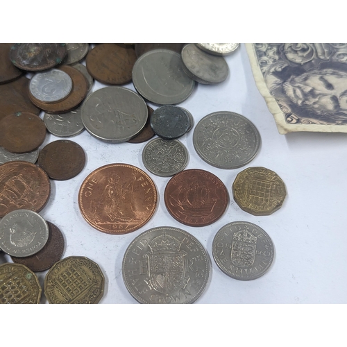 78 - Mixed World coins and banknotes to include Victorian and later British pennies and later Shillings a... 