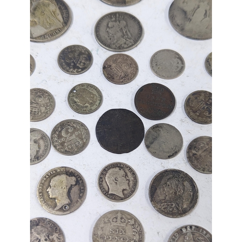 79 - 19th/20th century coinage to include Victorian silver half crowns, florins, Shillings and others, al... 