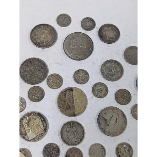 79 - 19th/20th century coinage to include Victorian silver half crowns, florins, Shillings and others, al... 