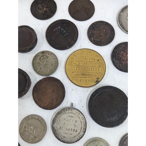 80 - Mixed coinage to include a William III 169* silver sixpence A/F and copper examples, Cartwheel penny... 