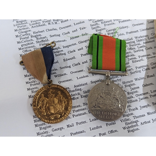 82 - Mixed medals and badges to include a George VI For Faithful Service medal engraved Arthur Henry Pear... 