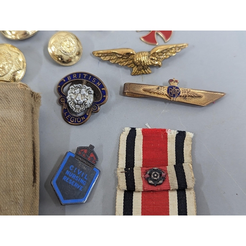 82 - Mixed medals and badges to include a George VI For Faithful Service medal engraved Arthur Henry Pear... 