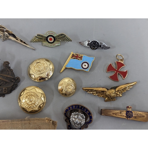 82 - Mixed medals and badges to include a George VI For Faithful Service medal engraved Arthur Henry Pear... 