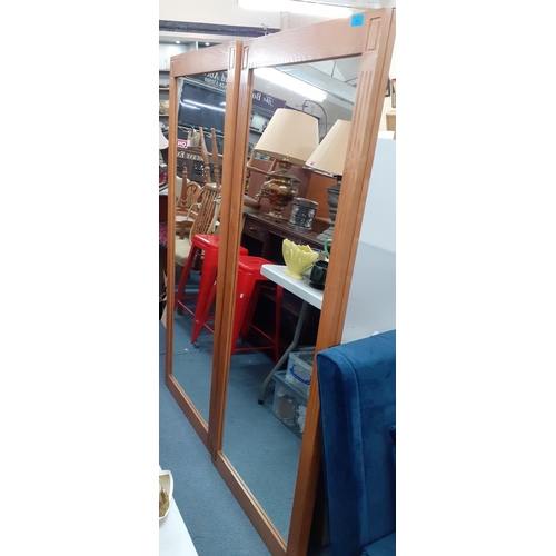 98 - A pair of large oak framed dressing mirrors Location:A4F