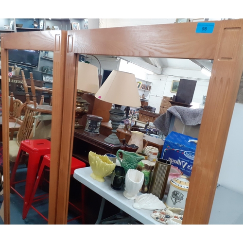 98 - A pair of large oak framed dressing mirrors Location:A4F