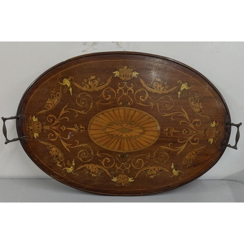 107 - A Victorian inlaid and marquetry twin handled tray
Location:A4B