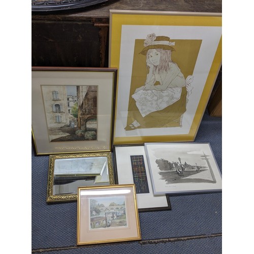 261 - A group of framed and glazed pictures to include EPJ Wellings watercolour, a scene of Maidenhead and... 